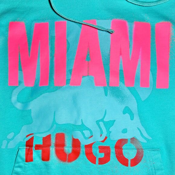 HUGO BOSS VCARB F1 Miami GP 2024 Hoodie L Teal Pink Limited Edition - Picture 3 of 12
